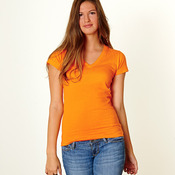 Ladies' Junior Fit V-Neck Fine Jersey Tee