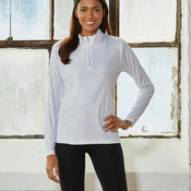 UltraClub&reg; Ladies' Cool & Dry Sport Performance Interlock 1/4-Zip Pullover