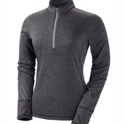 Ladies' Heather 3-Stripes 1/4-Zip Fleece